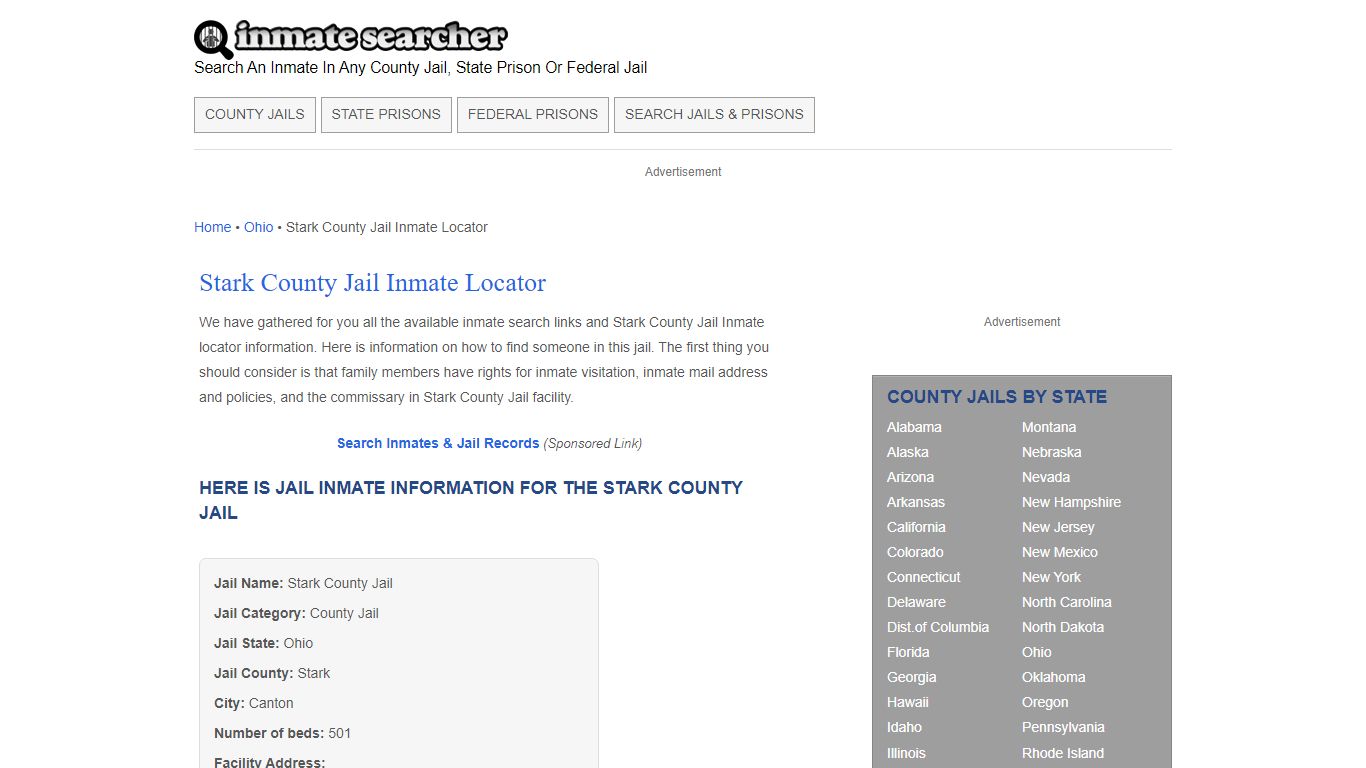 Stark County Jail Inmate Locator - Inmate Searcher